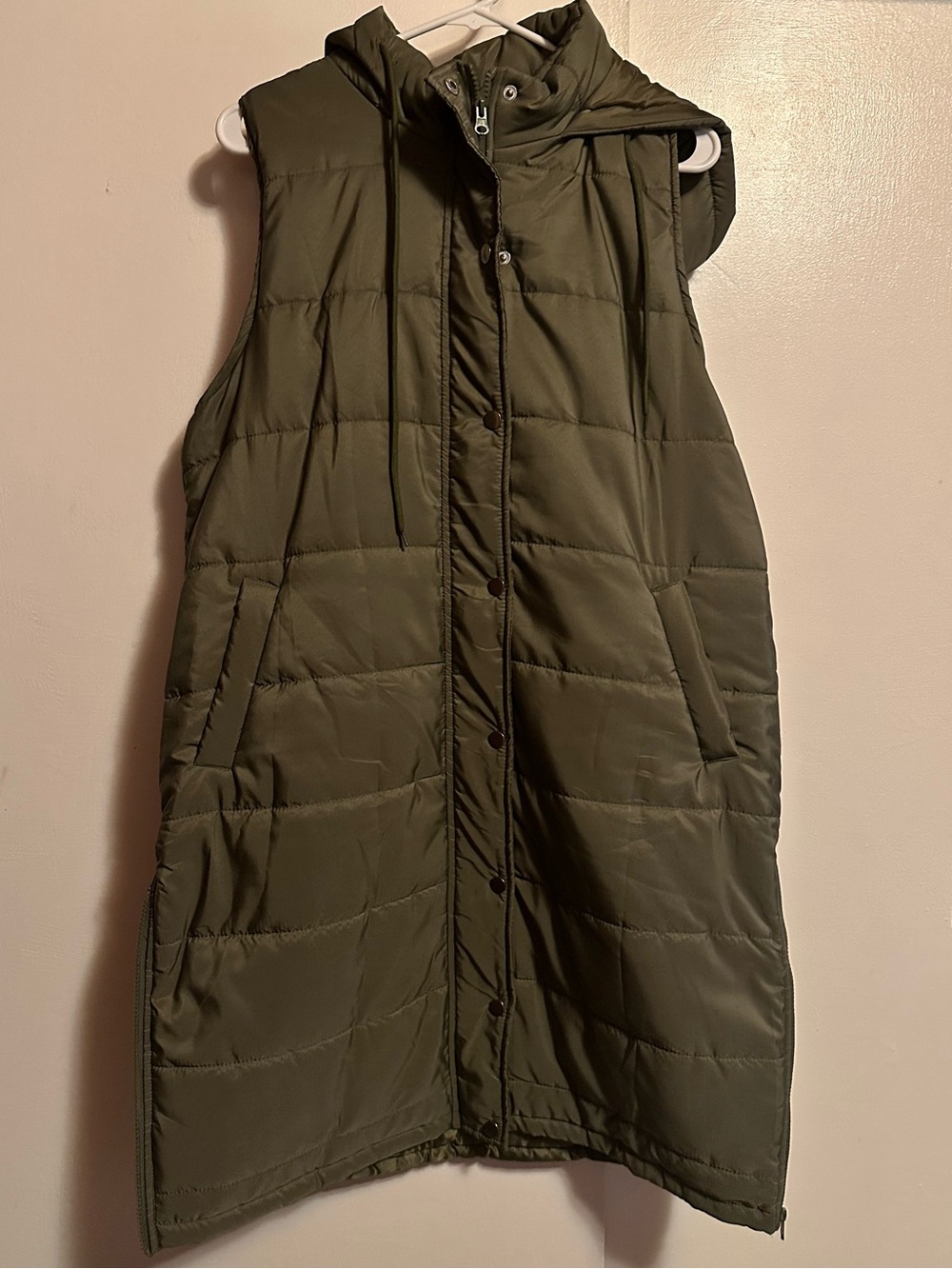 Damon Williamson Valeria Long Coat Vest in Olive size L